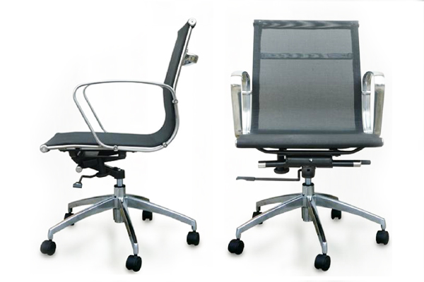 mesh chair with steel armrest