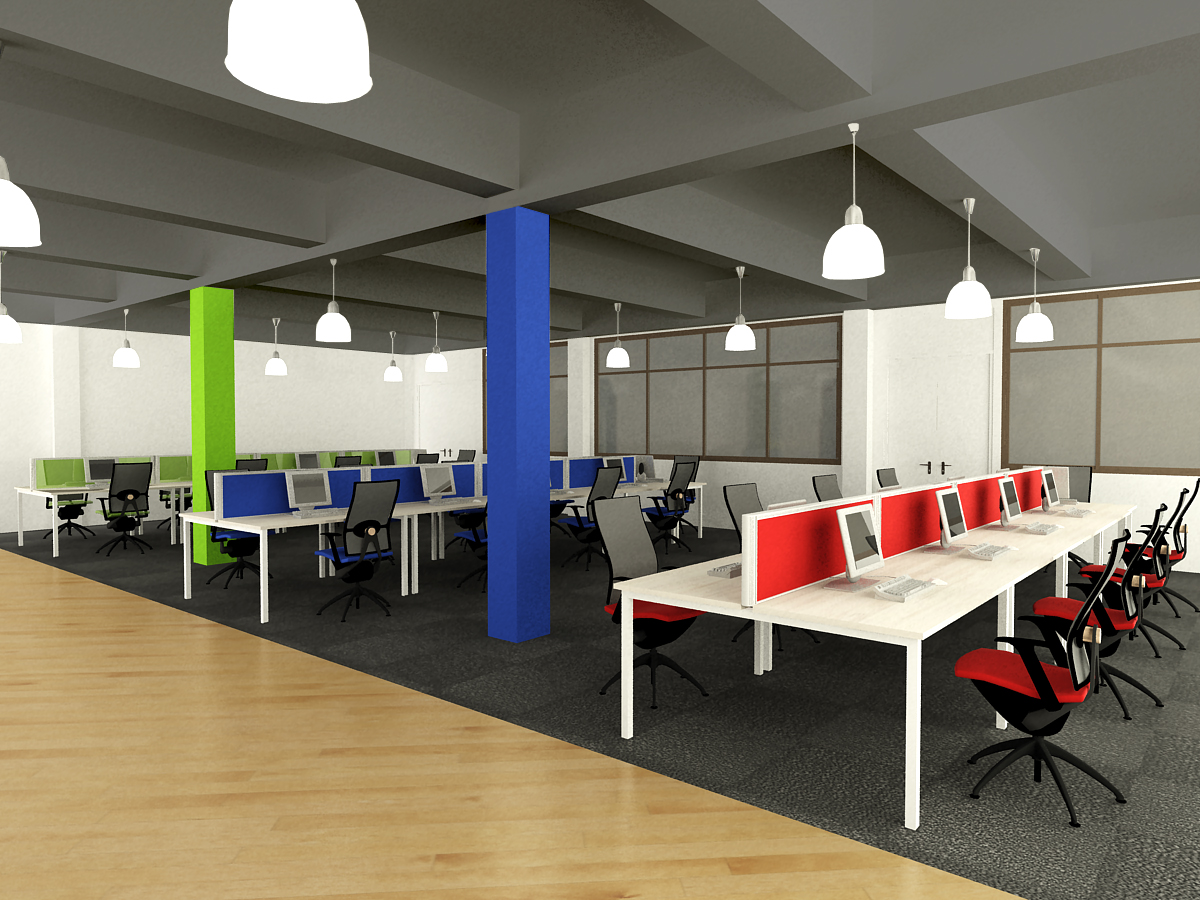 open concept office workstation design