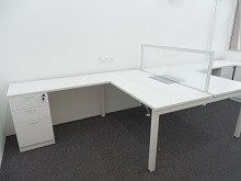 L-shaped Desks with low divider
